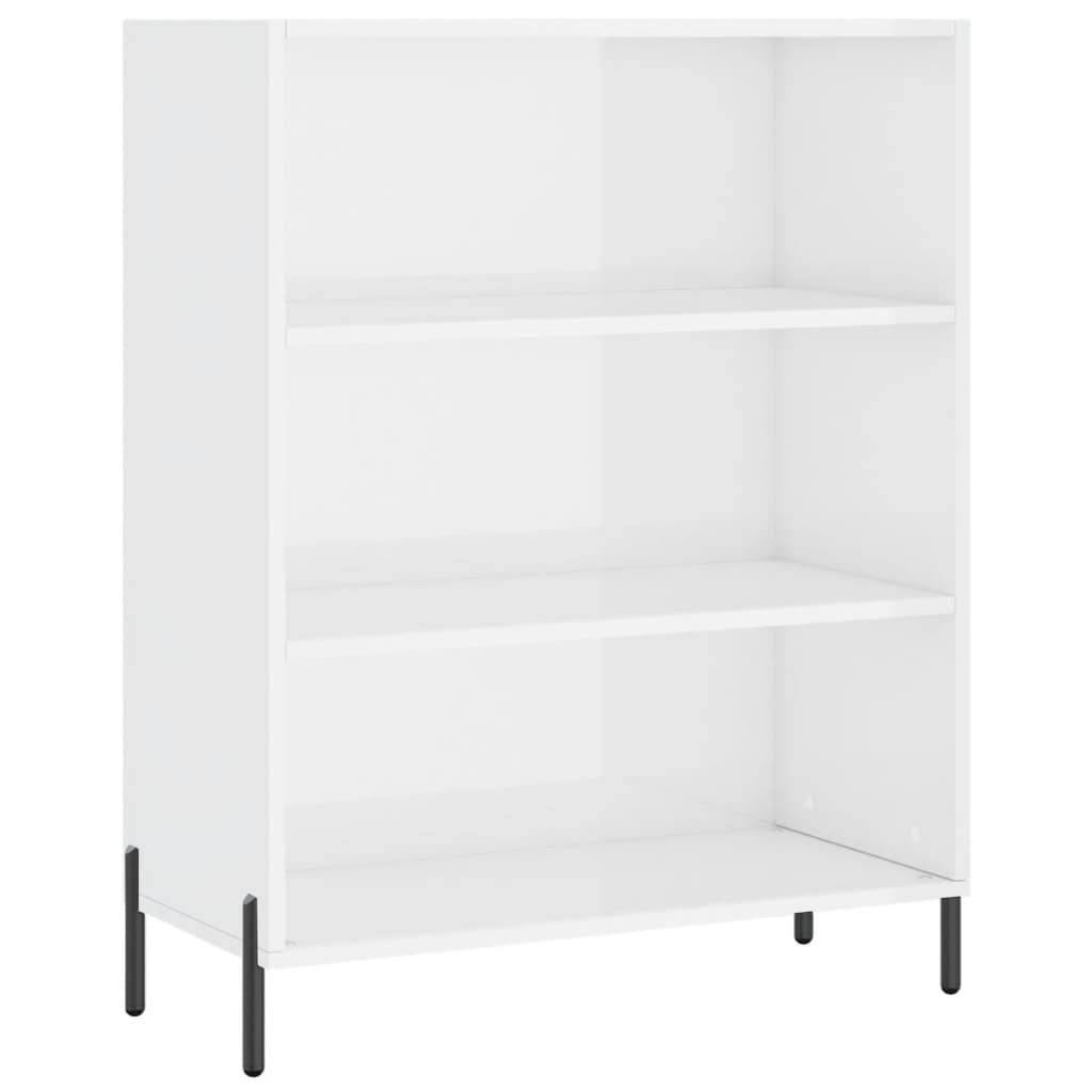 vidaXL Regalschrank Hochglanz-Weiß 69,5x32,5x90 cm Holzwerkstoff