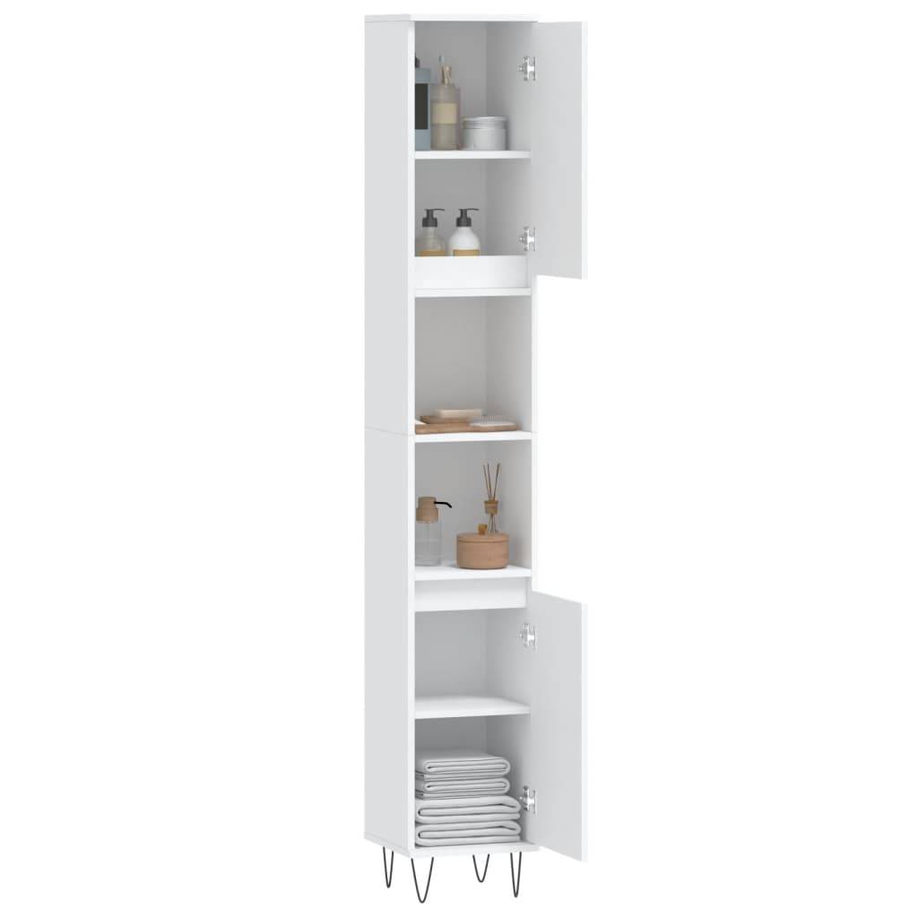 vidaXL Badschrank Weiß 30x30x190 cm Holzwerkstoff