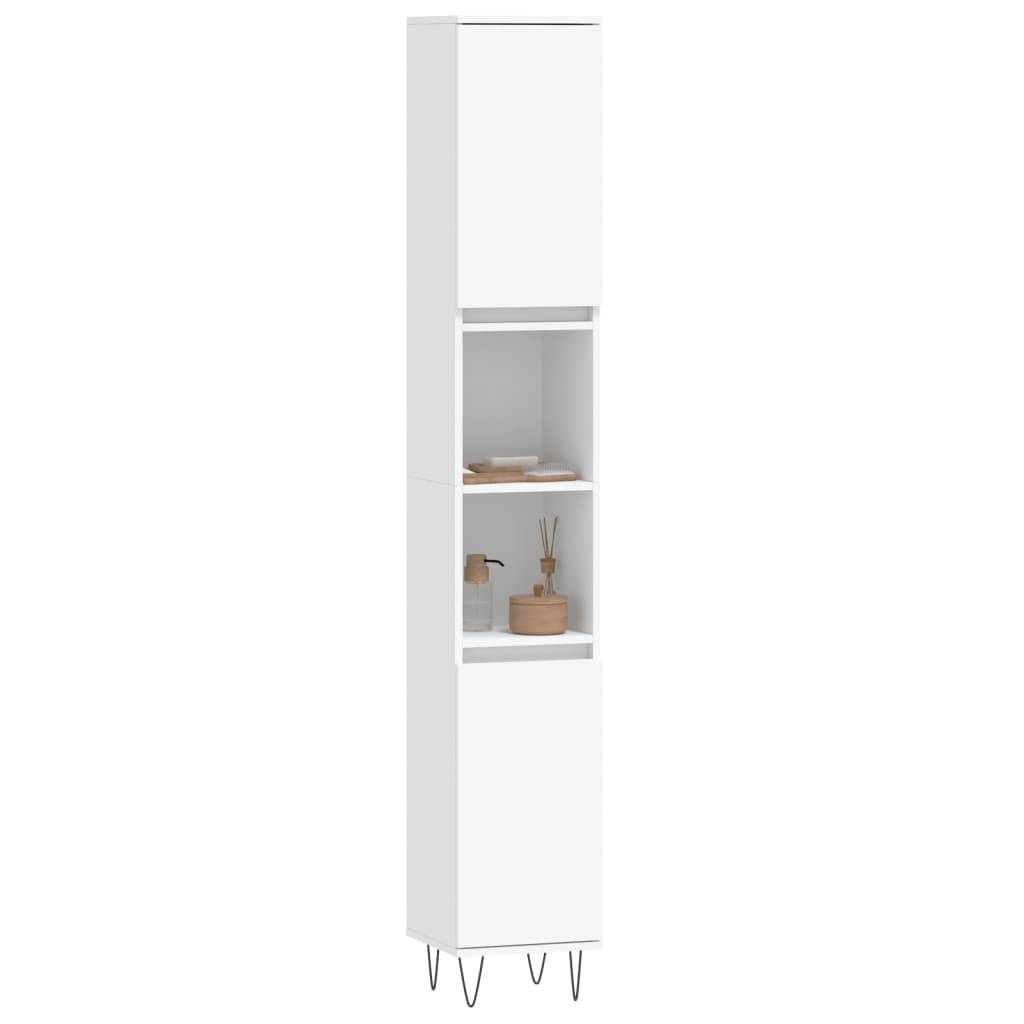 vidaXL Badschrank Weiß 30x30x190 cm Holzwerkstoff