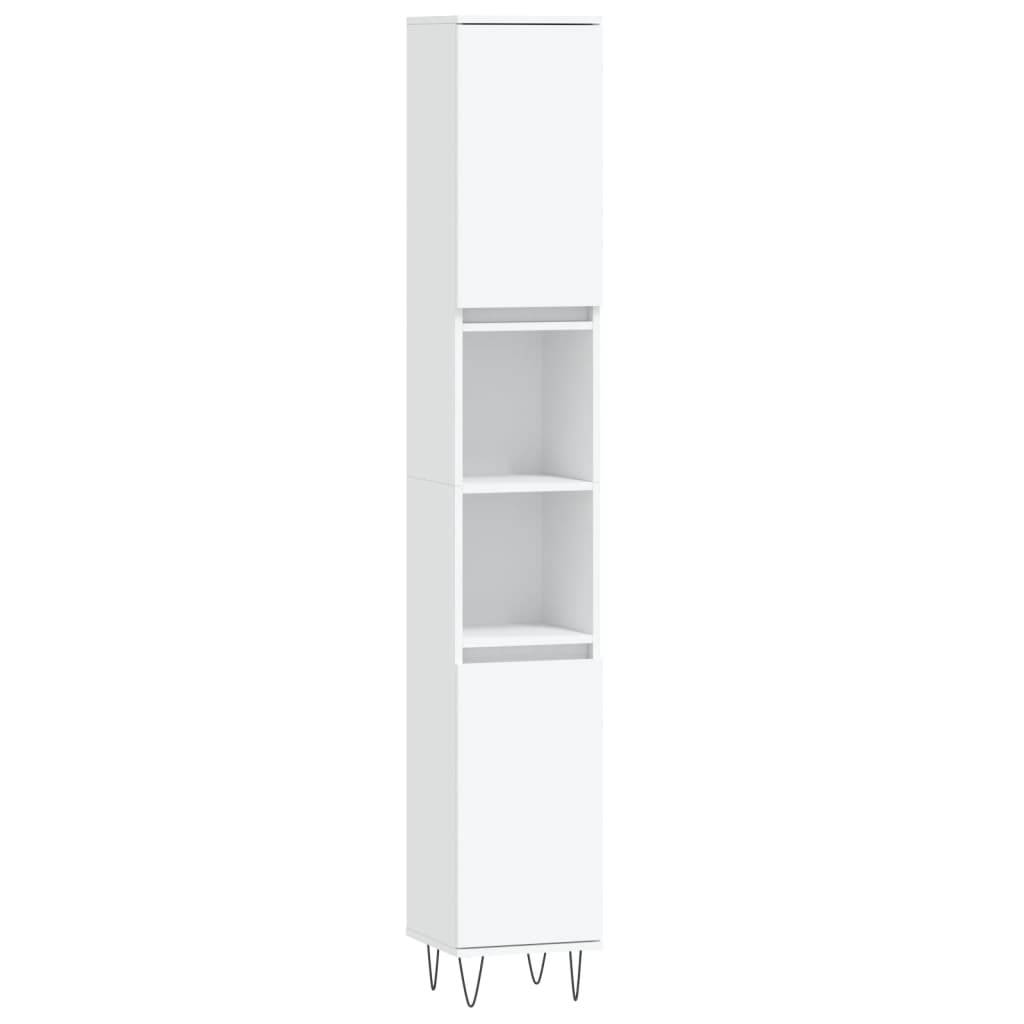 vidaXL Badschrank Weiß 30x30x190 cm Holzwerkstoff