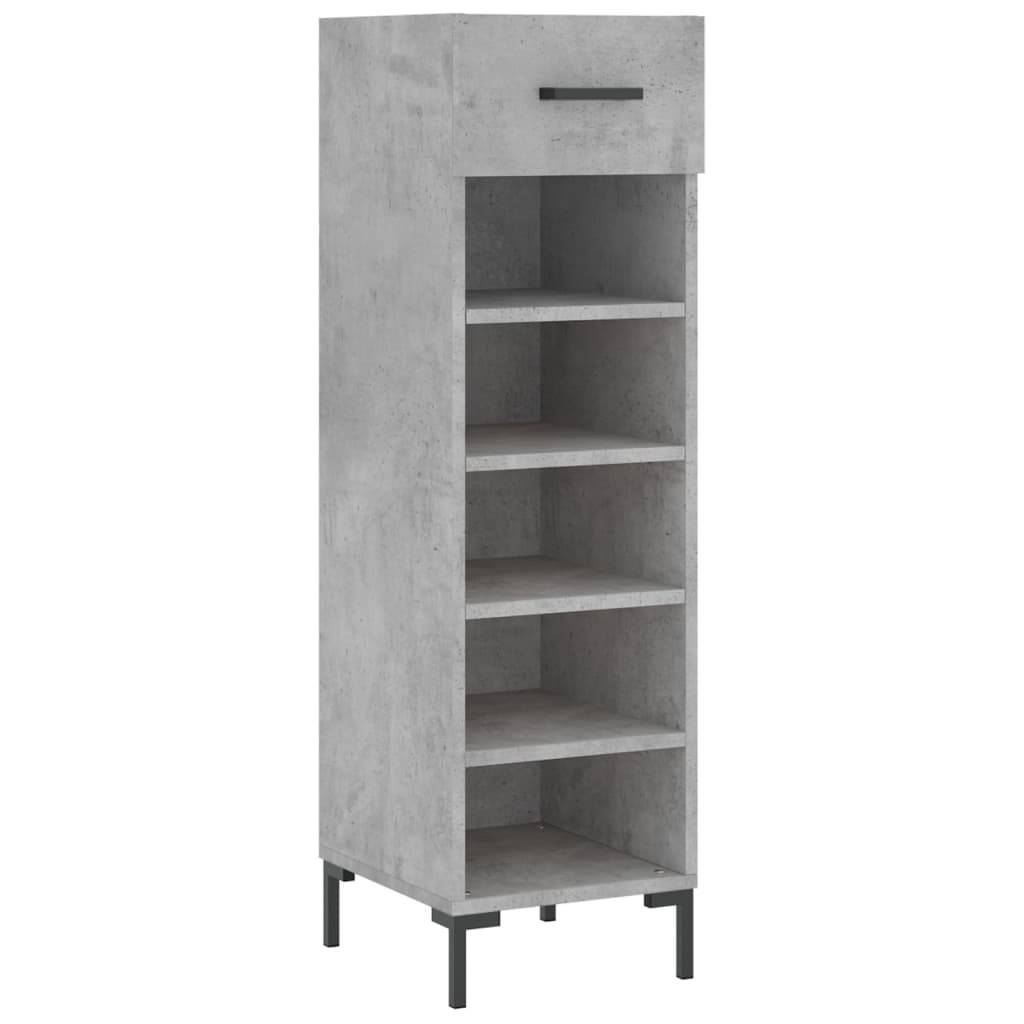 vidaXL Schuhschrank Betongrau 30x35x105 cm Holzwerkstoff