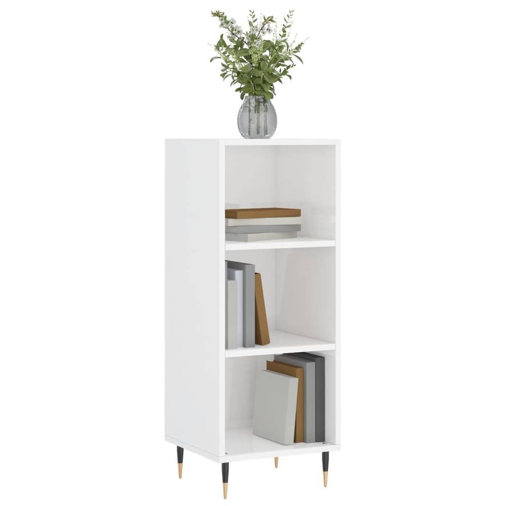 vidaXL Sideboard Hochglanz-Weiß 34,5x32,5x90 cm Holzwerkstoff