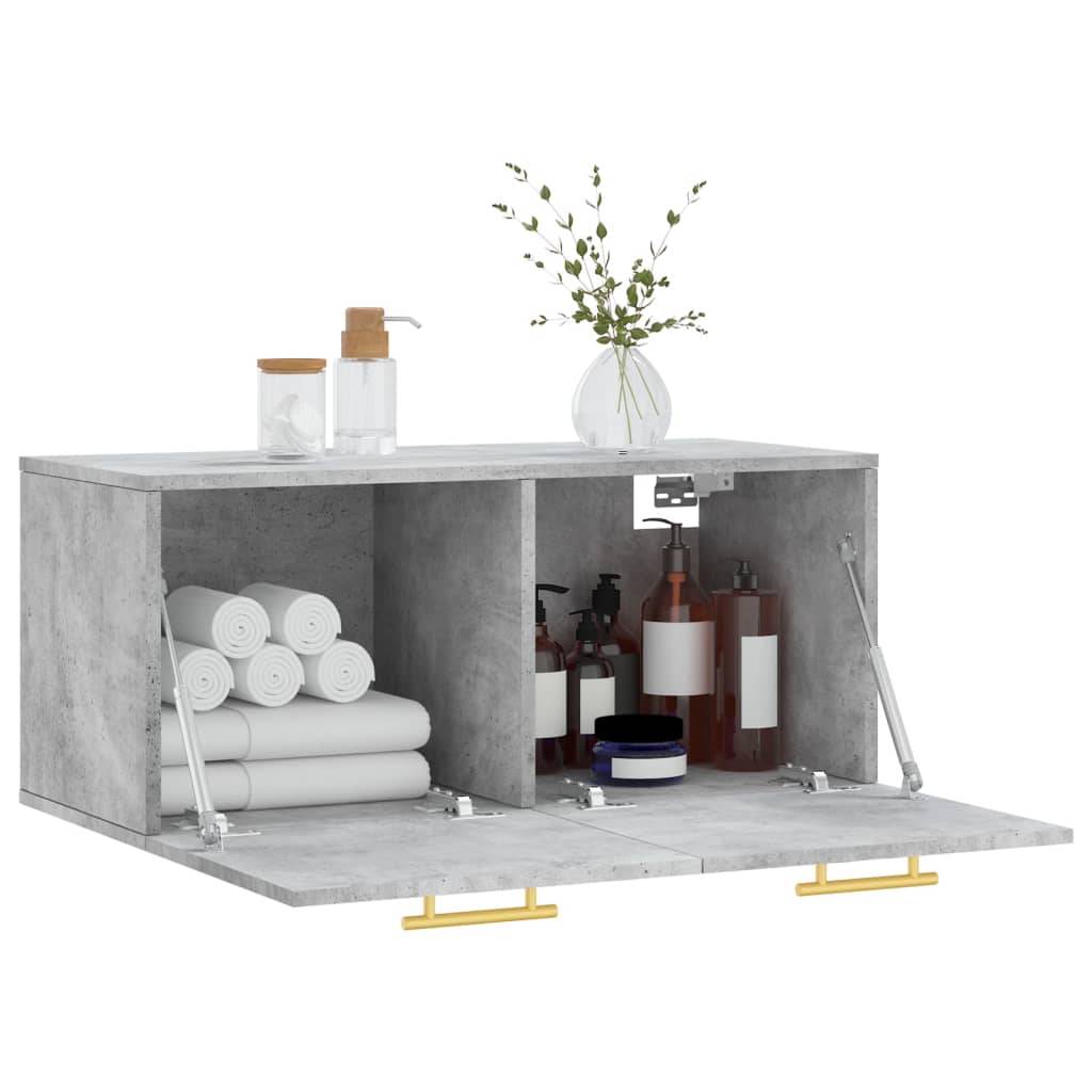 vidaXL Wandschrank Betongrau 80x36,5x35 cm Holzwerkstoff