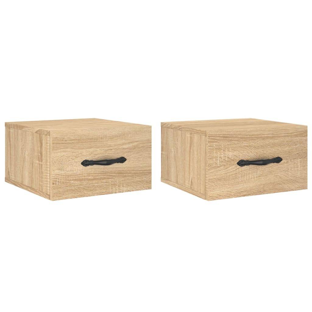 vidaXL Wand-Nachttische 2 Stk. Sonoma-Eiche 35x35x20 cm