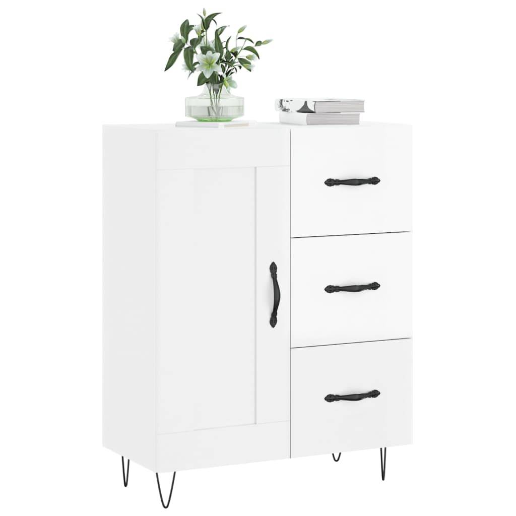 vidaXL Sideboard Hochglanz-Weiß 69,5x34x90 cm Holzwerkstoff