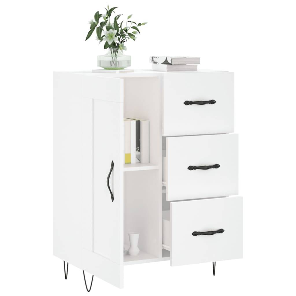 vidaXL Sideboard Hochglanz-Weiß 69,5x34x90 cm Holzwerkstoff