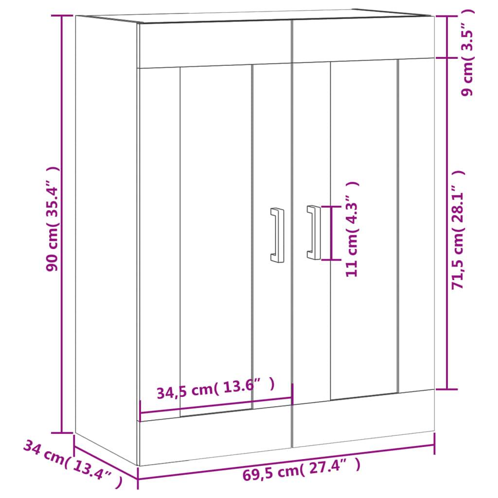 vidaXL Wandschrank Räuchereiche 69,5x34x90 cm Holzwerkstoff