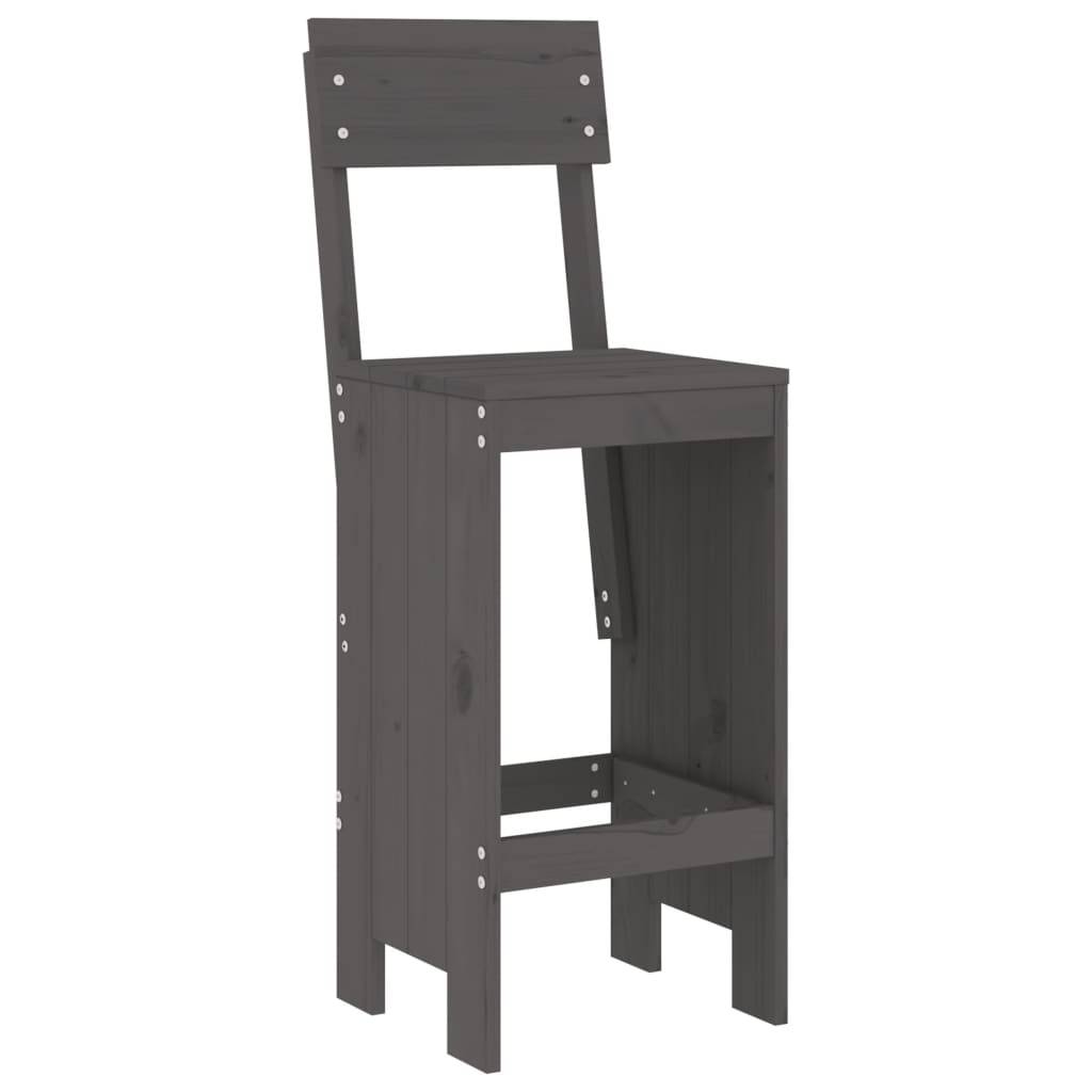 vidaXL Barhocker 2 Stk. Grau 40x48,5x115,5 cm Massivholz Kiefer