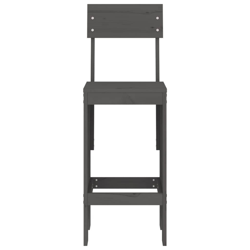 vidaXL Barhocker 2 Stk. Grau 40x48,5x115,5 cm Massivholz Kiefer