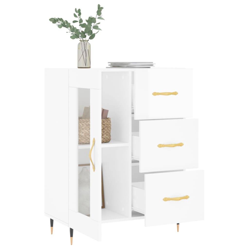vidaXL Sideboard Hochglanz-Weiß 69,5x34x90 cm Holzwerkstoff