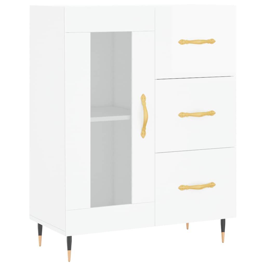 vidaXL Sideboard Hochglanz-Weiß 69,5x34x90 cm Holzwerkstoff