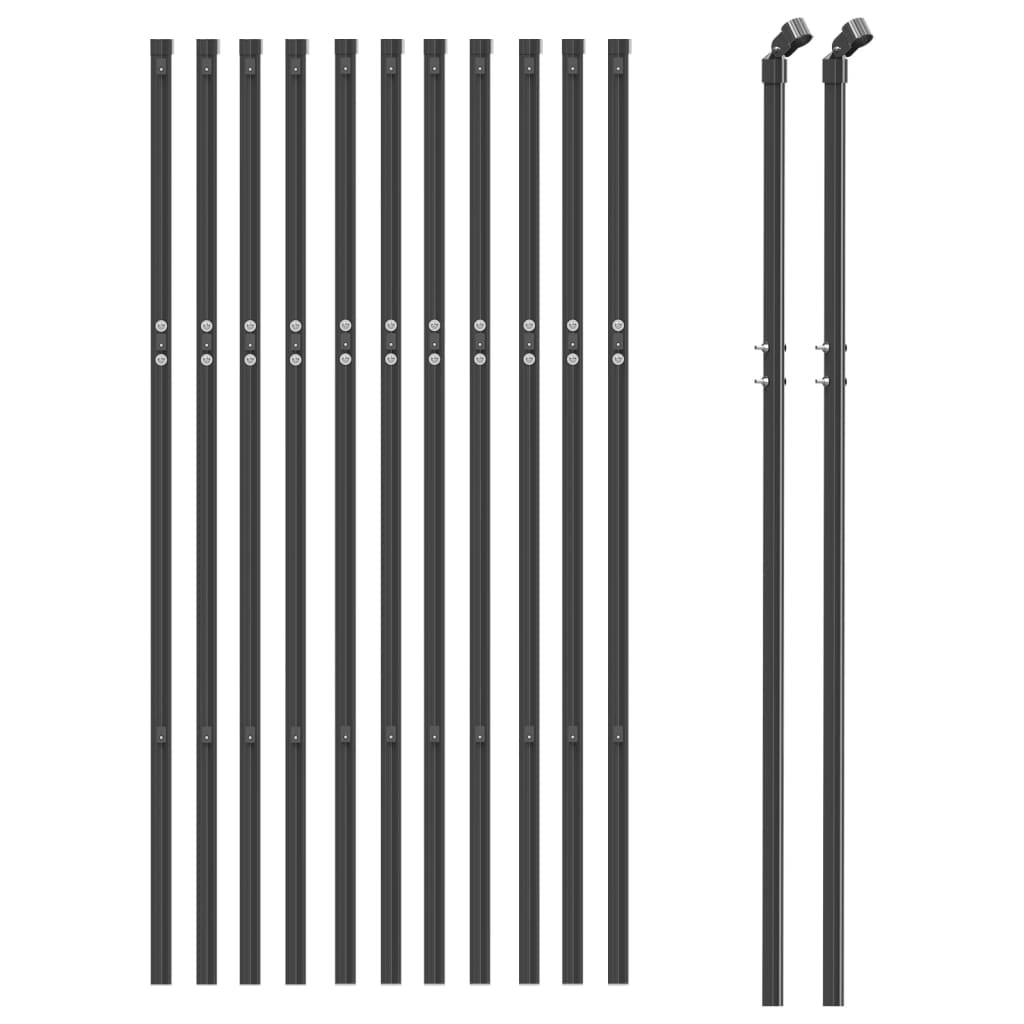 vidaXL Maschendrahtzaun Anthrazit 0,8x25 m Verzinkter Stahl