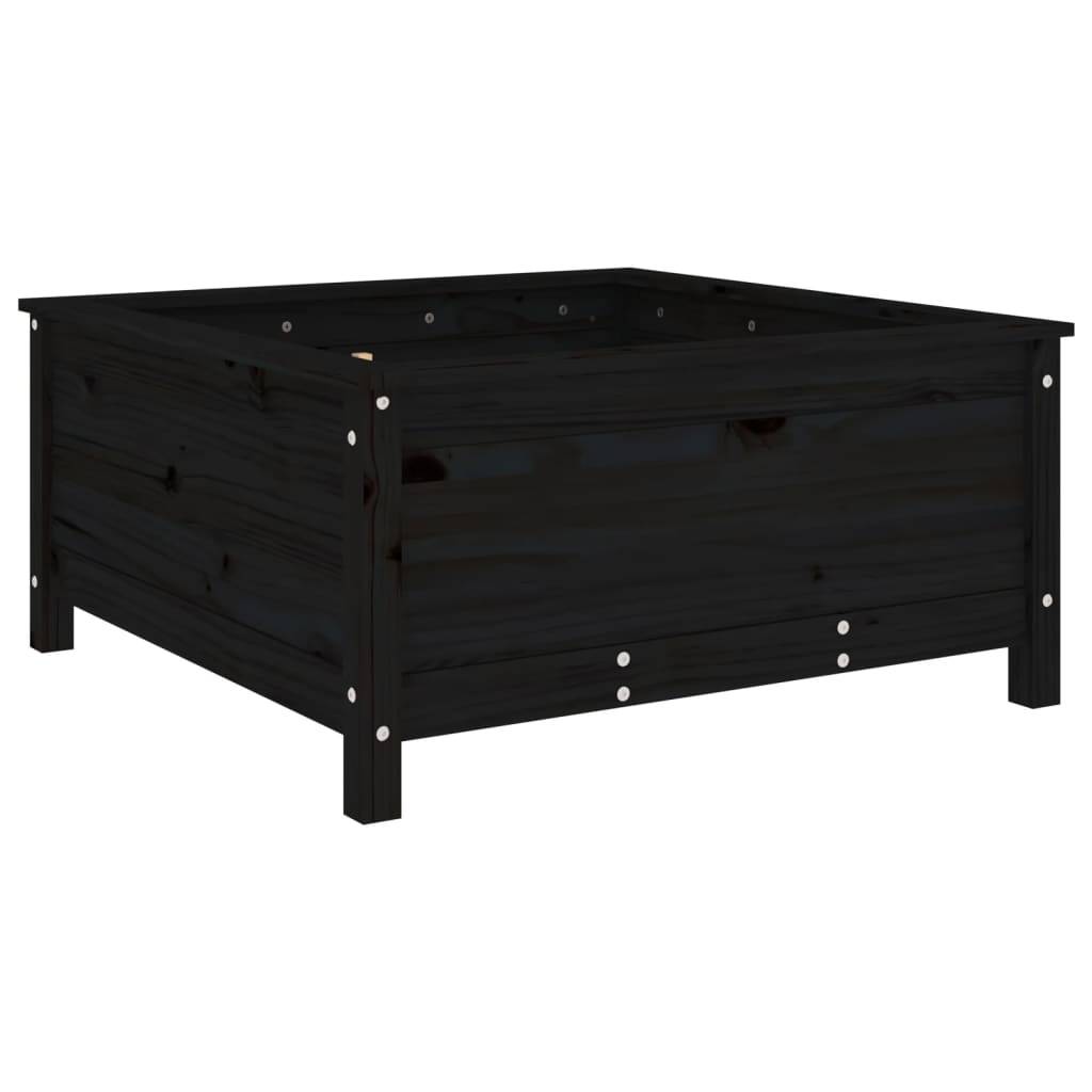 vidaXL Pflanzkübel Schwarz 82,5x82,5x39 cm Massivholz Kiefer