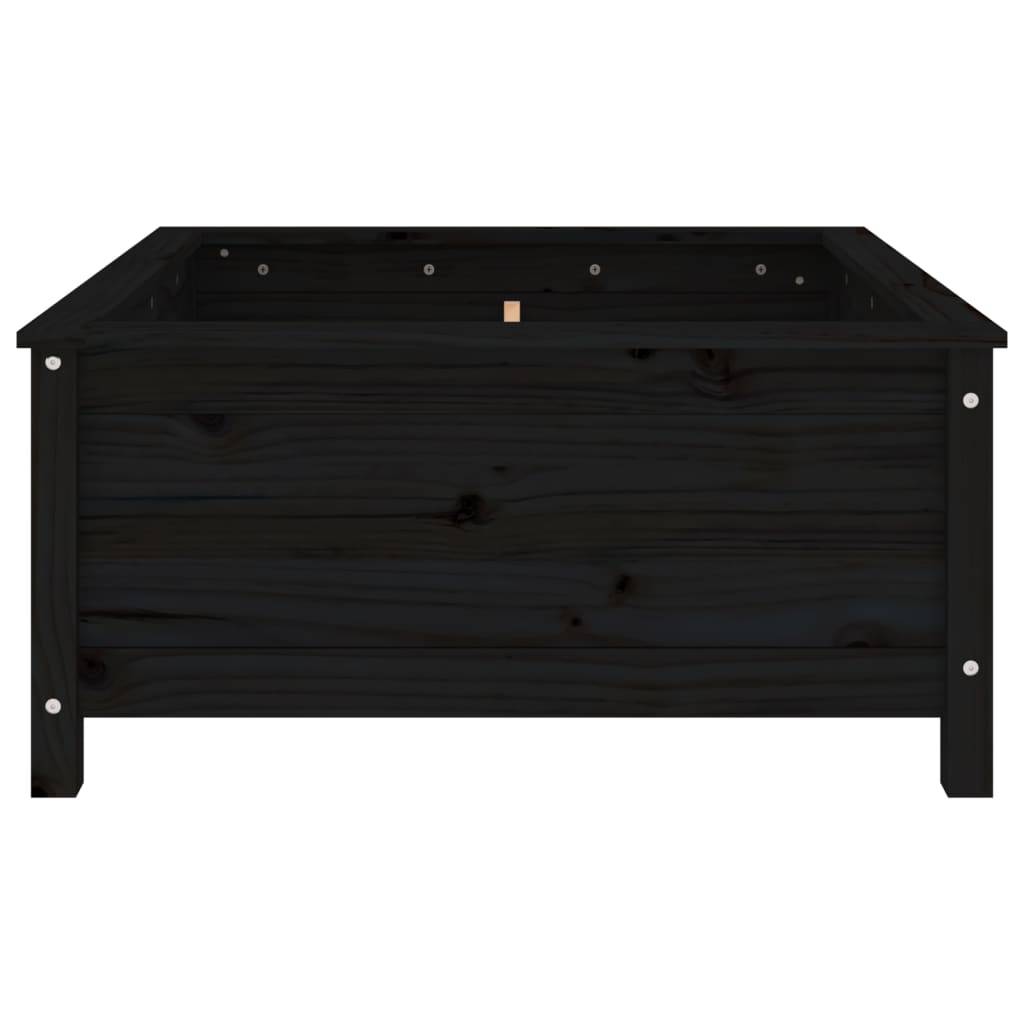 vidaXL Pflanzkübel Schwarz 82,5x82,5x39 cm Massivholz Kiefer