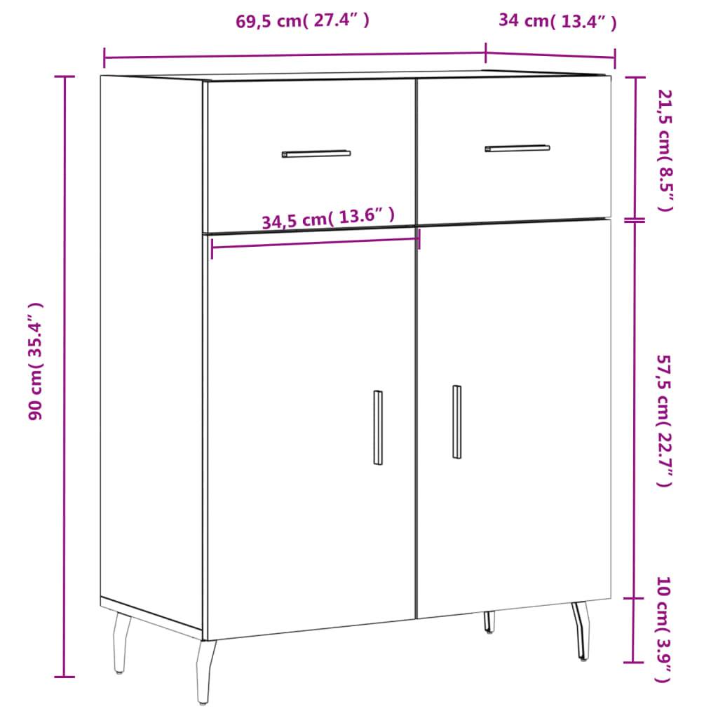 vidaXL Sideboard Betongrau 69,5x34x90 cm Holzwerkstoff
