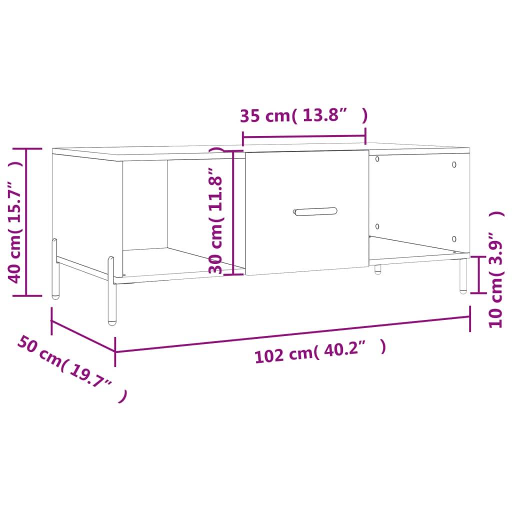 vidaXL Couchtisch Schwarz 102x50x40 cm Holzwerkstoff