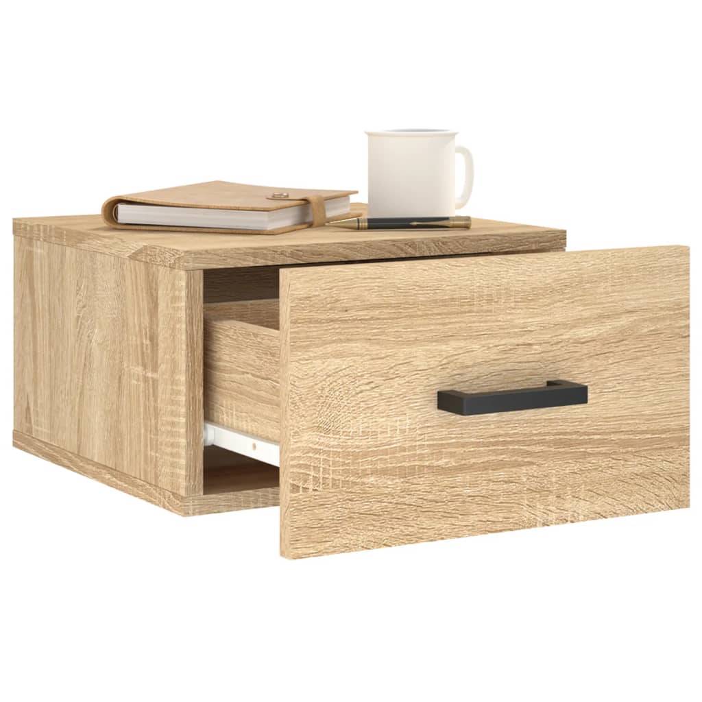 vidaXL Wand-Nachttische 2 Stk. Sonoma-Eiche 35x35x20 cm