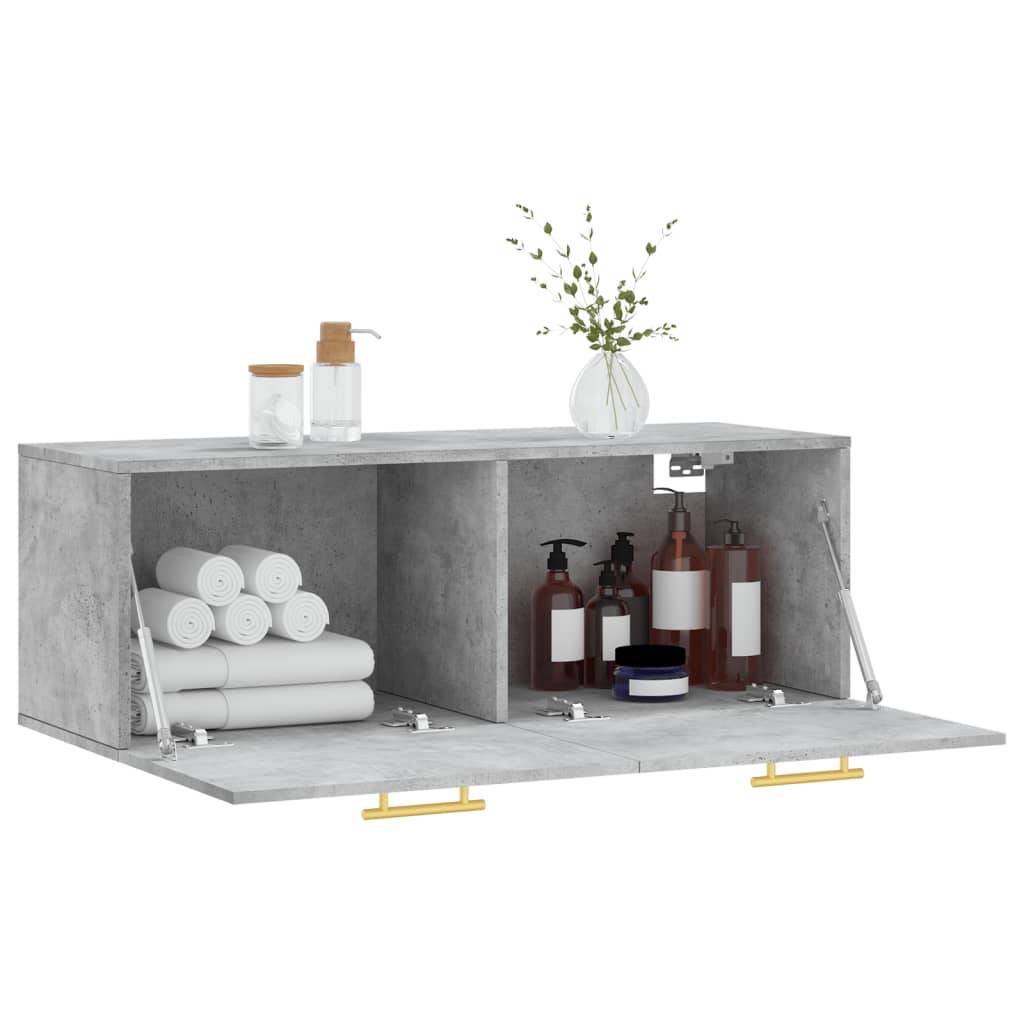 vidaXL Wandschrank Betongrau 100x36,5x35 cm Holzwerkstoff