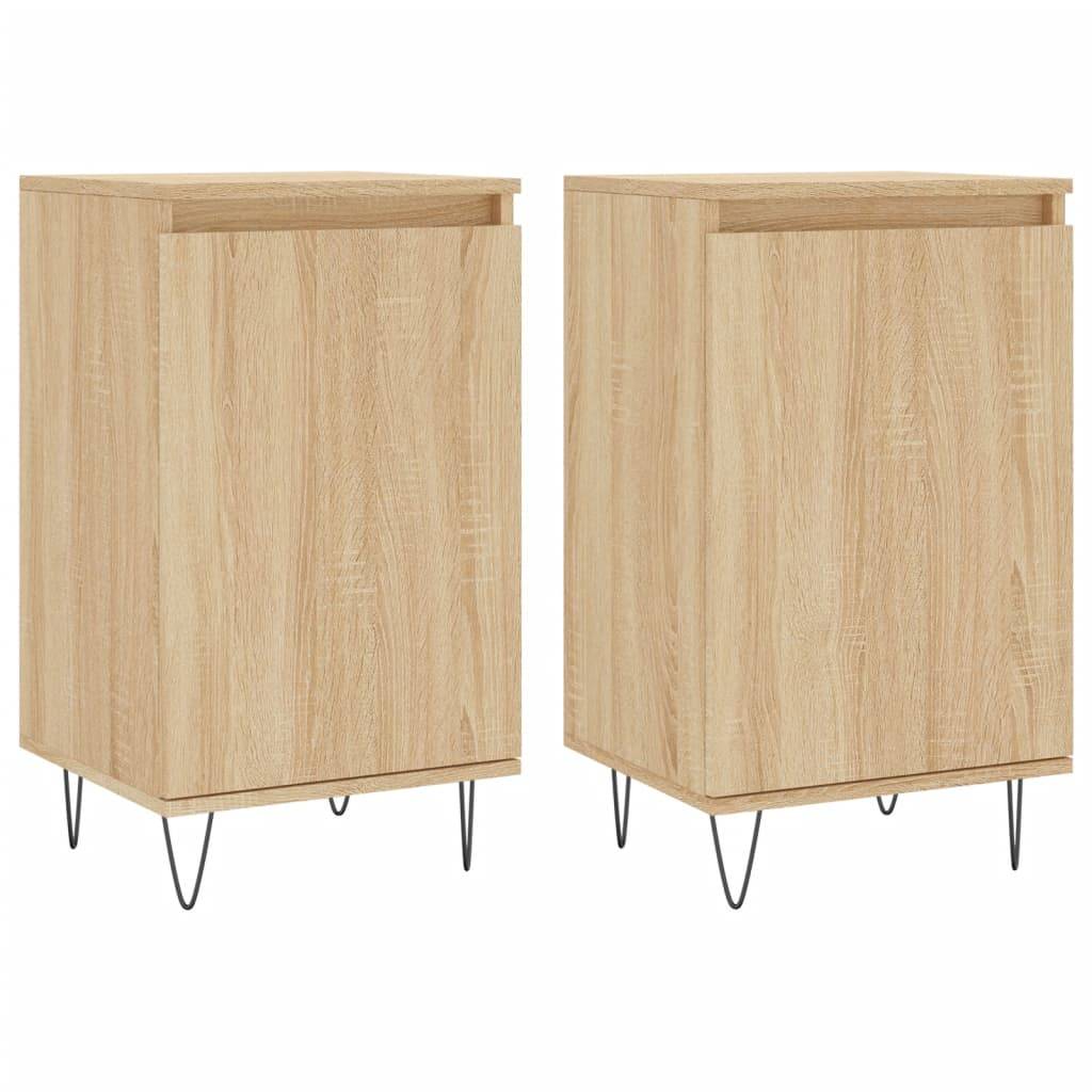 vidaXL Sideboards 2 Stk. Sonoma-Eiche 40x35x70 cm Holzwerkstoff