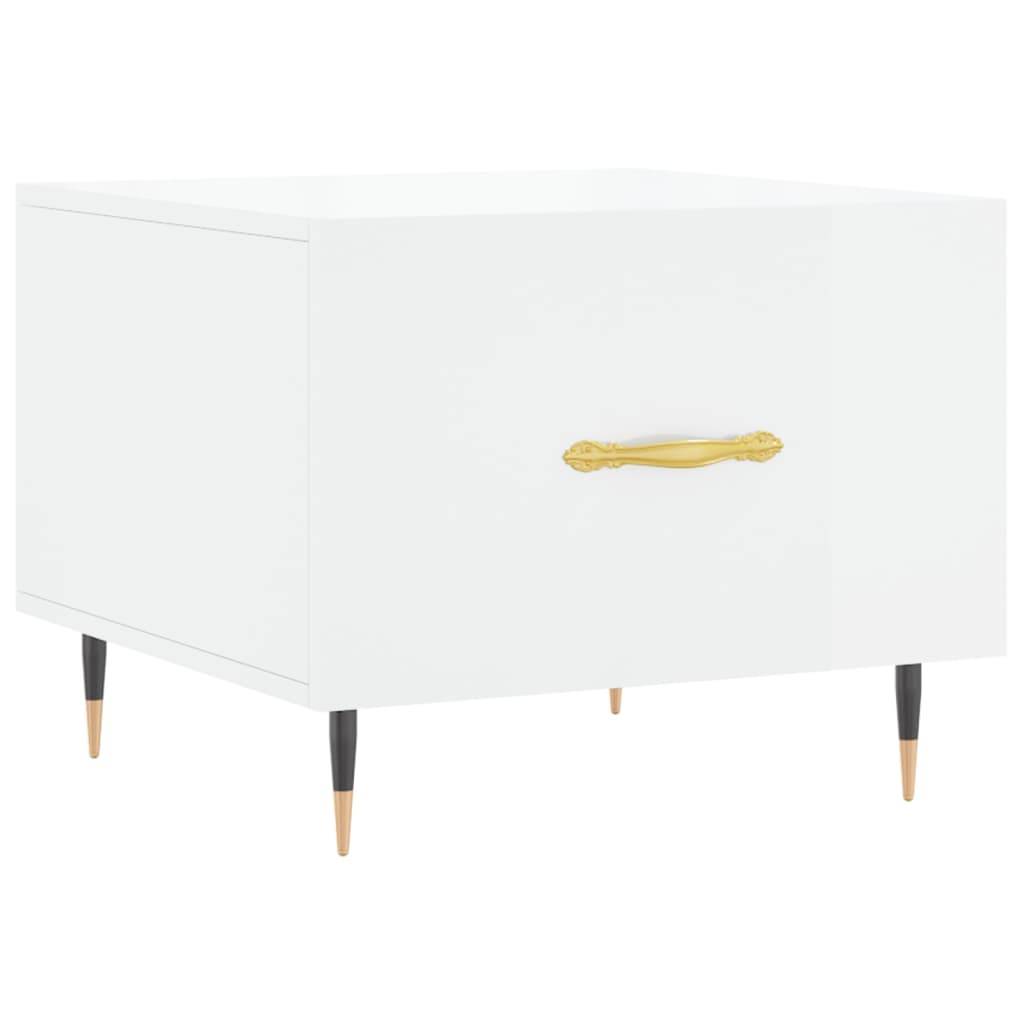 vidaXL Couchtisch Hochglanz-Weiß 50x50x40 cm Holzwerkstoff
