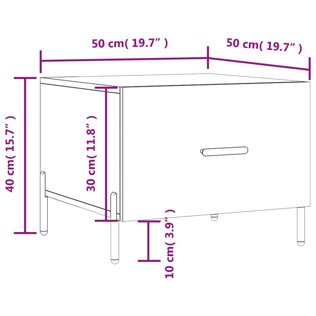 vidaXL Couchtische 2 Stk. Betongrau 50x50x40 cm Holzwerkstoff