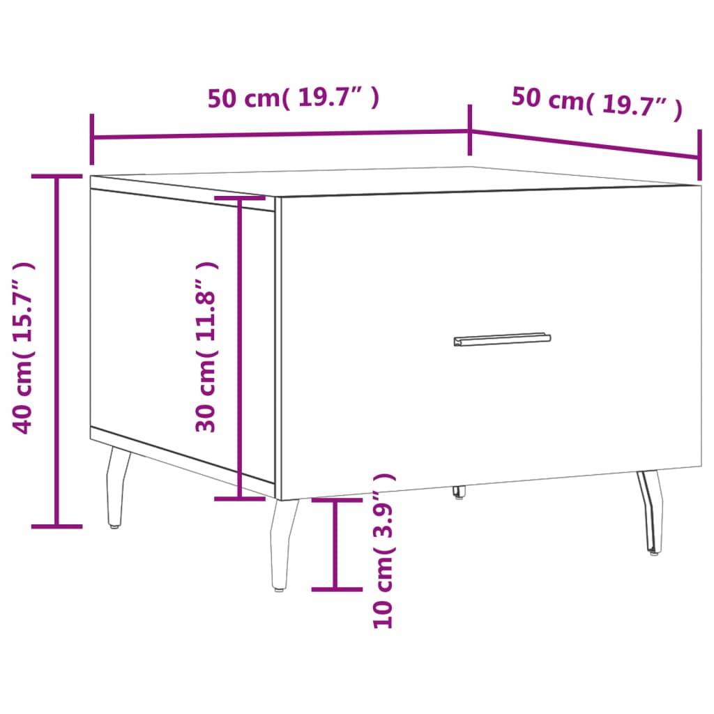 vidaXL Couchtische 2 Stk. Braun Eichen-Optik 50x50x40 cm Holzwerkstoff