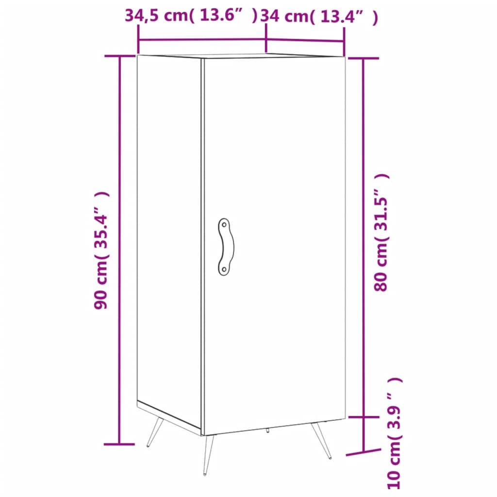 vidaXL Sideboard Betongrau 34,5x34x90 cm Holzwerkstoff