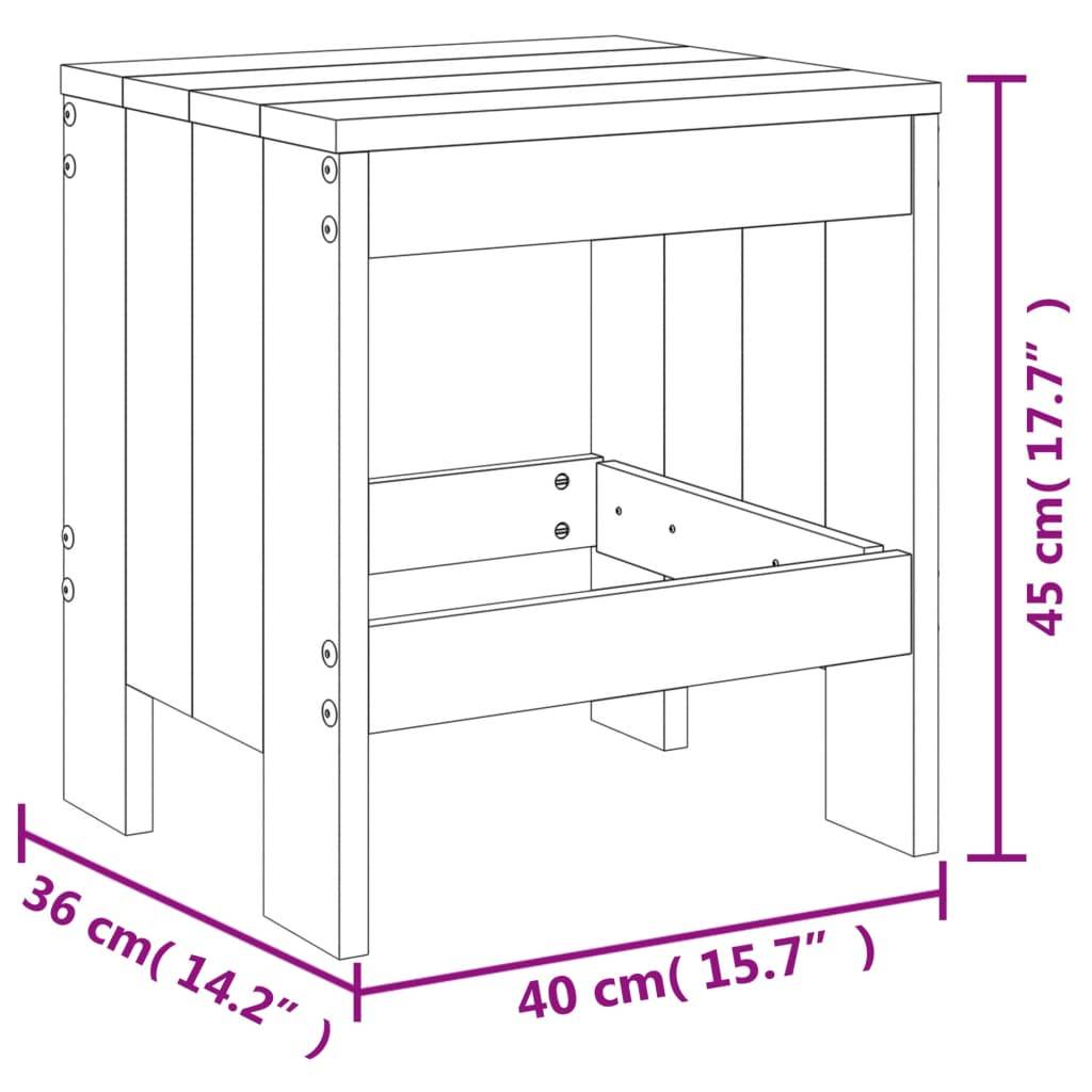 vidaXL Gartenhocker 2 Stk. Weiß 40x36x45 cm Massivholz Kiefer