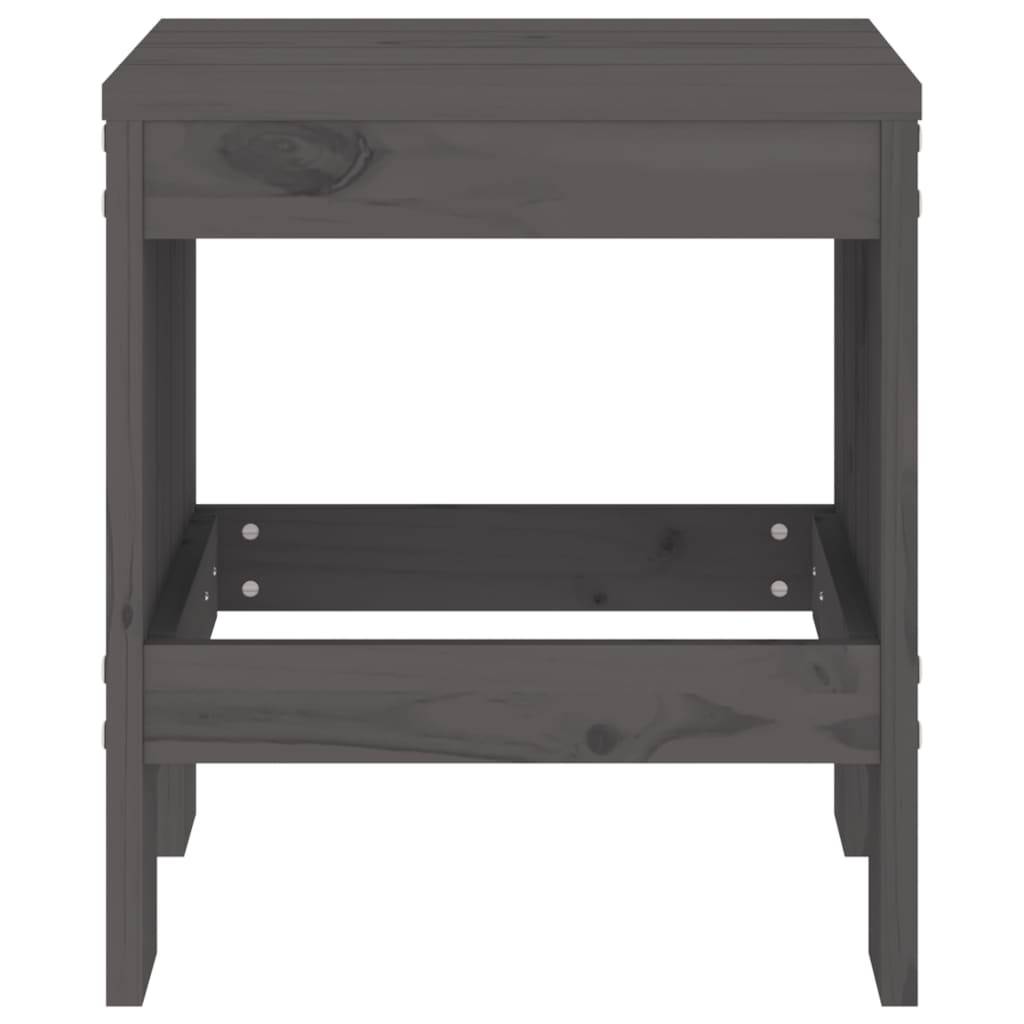 vidaXL Gartenhocker 2 Stk. Grau 40x36x45 cm Massivholz Kiefer