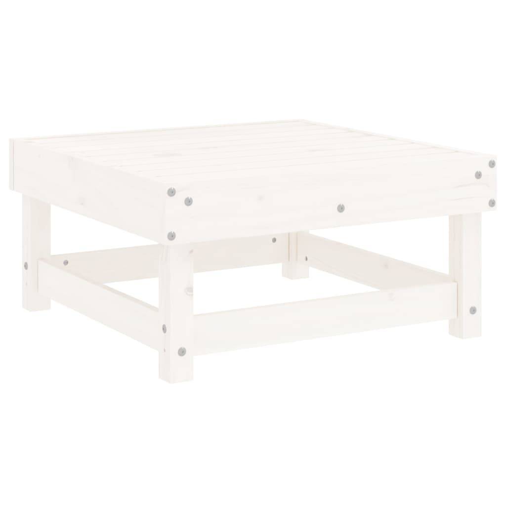vidaXL Gartenhocker mit Kissen Weiß Massivholz Kiefer