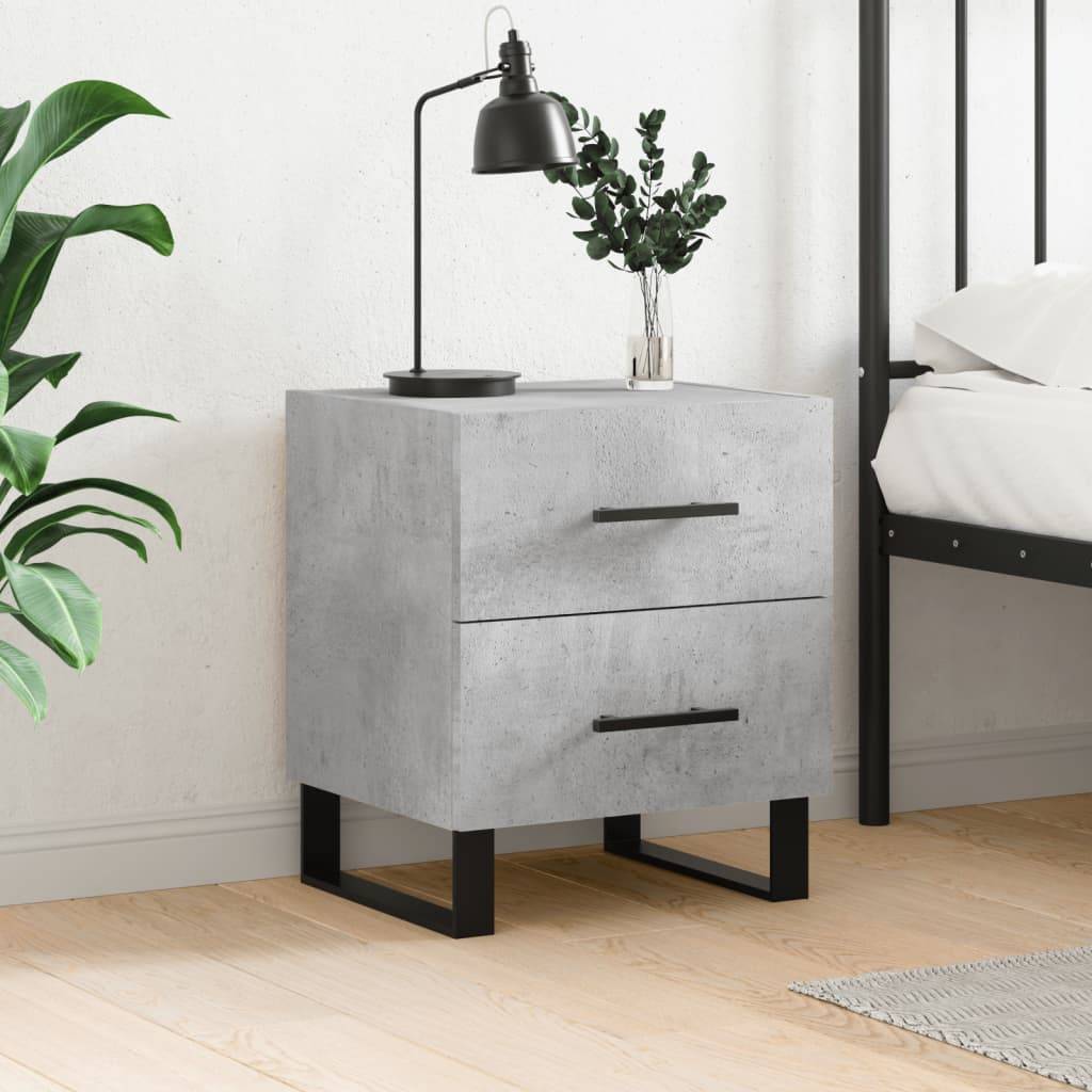 vidaXL Nachttisch Betongrau 40x35x47,5 cm Holzwerkstoff