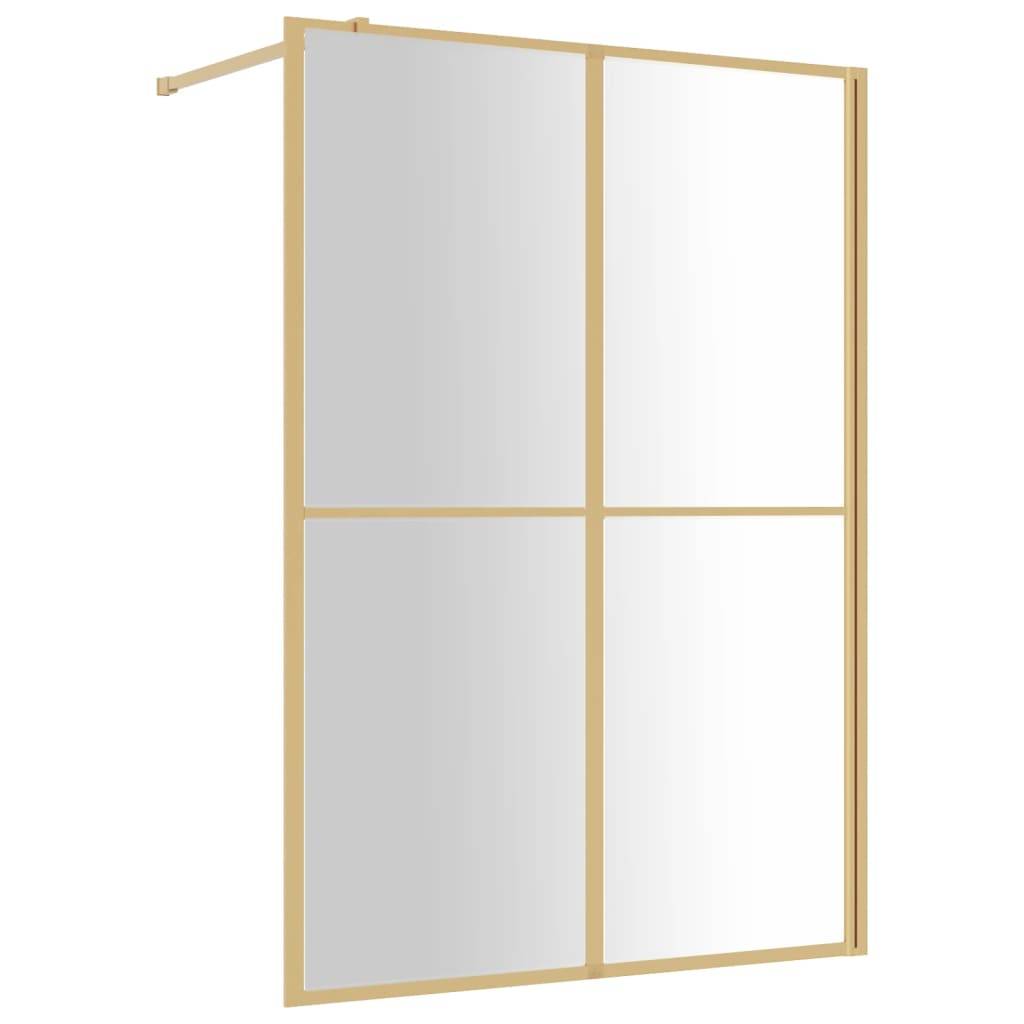 vidaXL Duschwand für Begehbare Dusche ESG Klarglas Golden 140x195cm