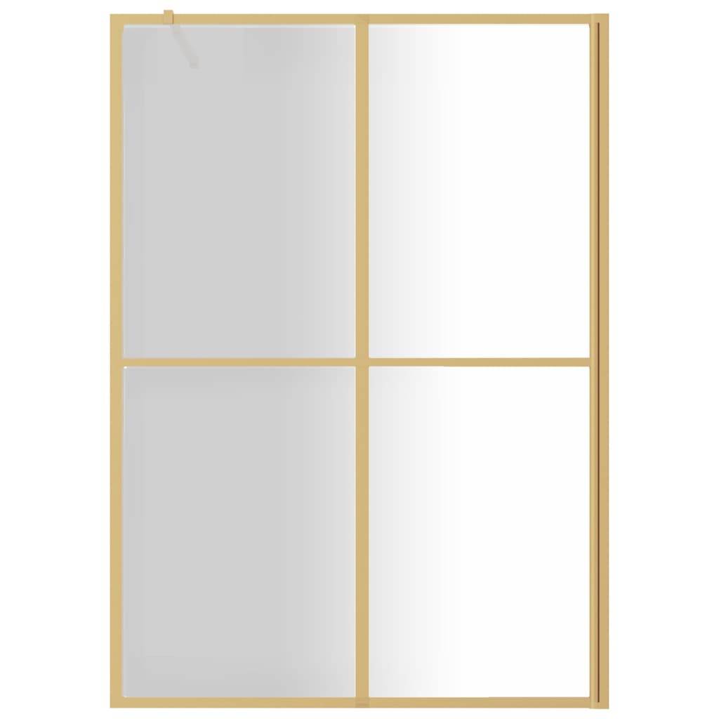 vidaXL Duschwand für Begehbare Dusche ESG Klarglas Golden 140x195cm