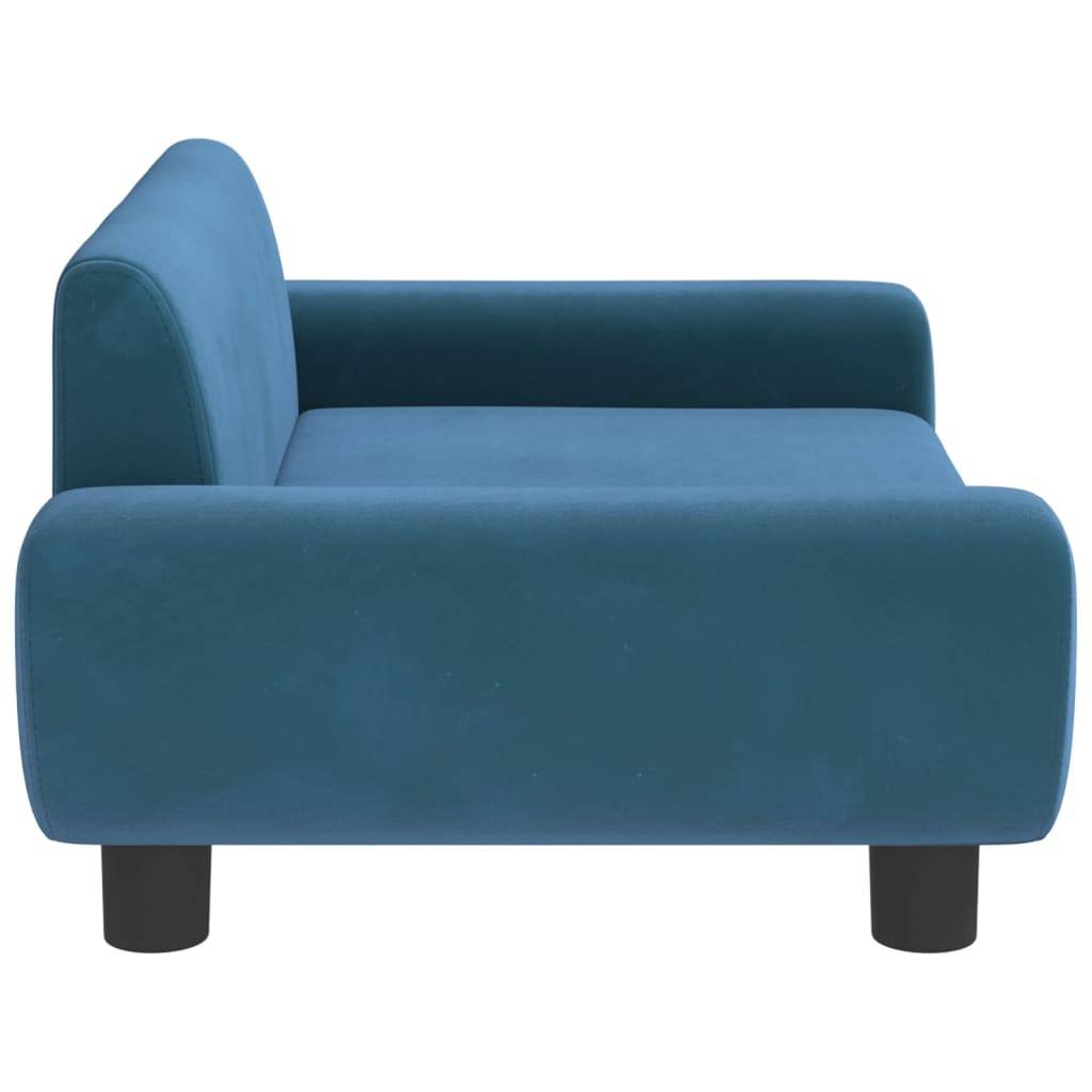 vidaXL Hundebett Blau 70x45x33 cm Samt
