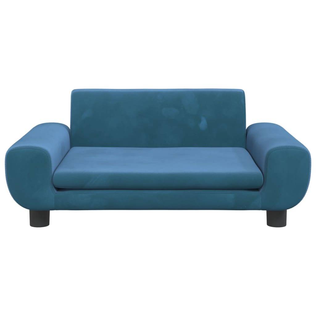 vidaXL Hundebett Blau 70x45x33 cm Samt
