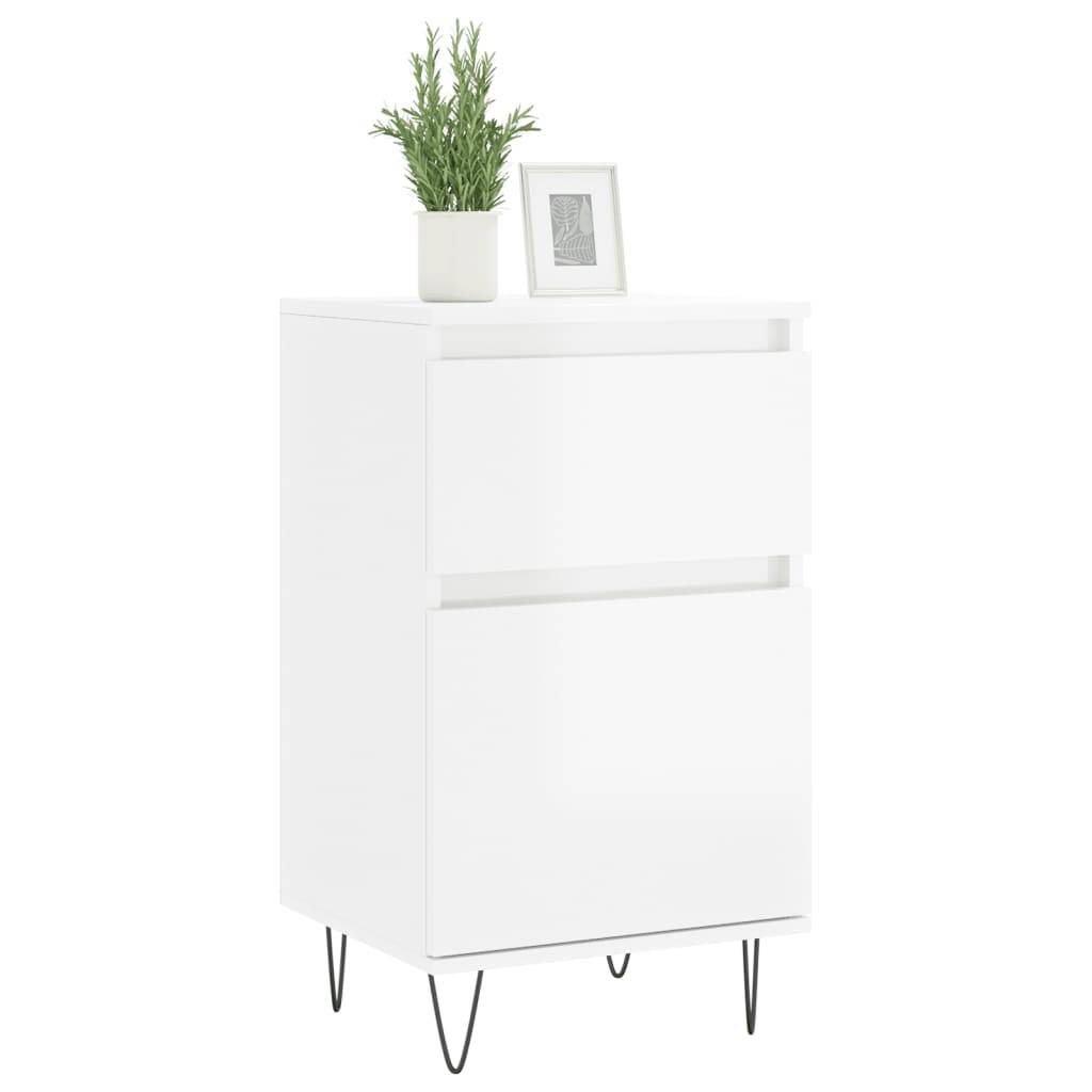 vidaXL Sideboards 2 Stk. Hochglanz-Weiß 40x35x70 cm Holzwerkstoff