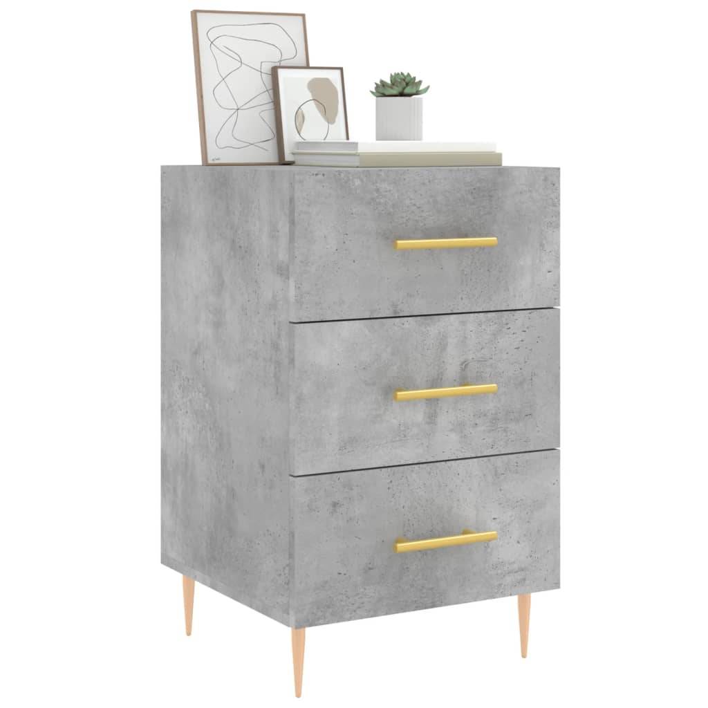 vidaXL Nachttisch Betongrau 40x40x66 cm Holzwerkstoff