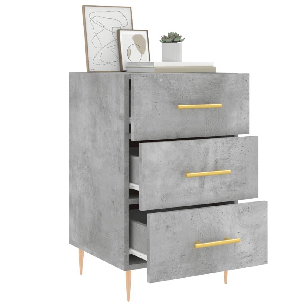 vidaXL Nachttisch Betongrau 40x40x66 cm Holzwerkstoff