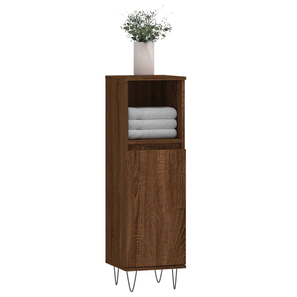 vidaXL Badschrank Braun Eichen-Optik 30x30x100 cm Holzwerkstoff