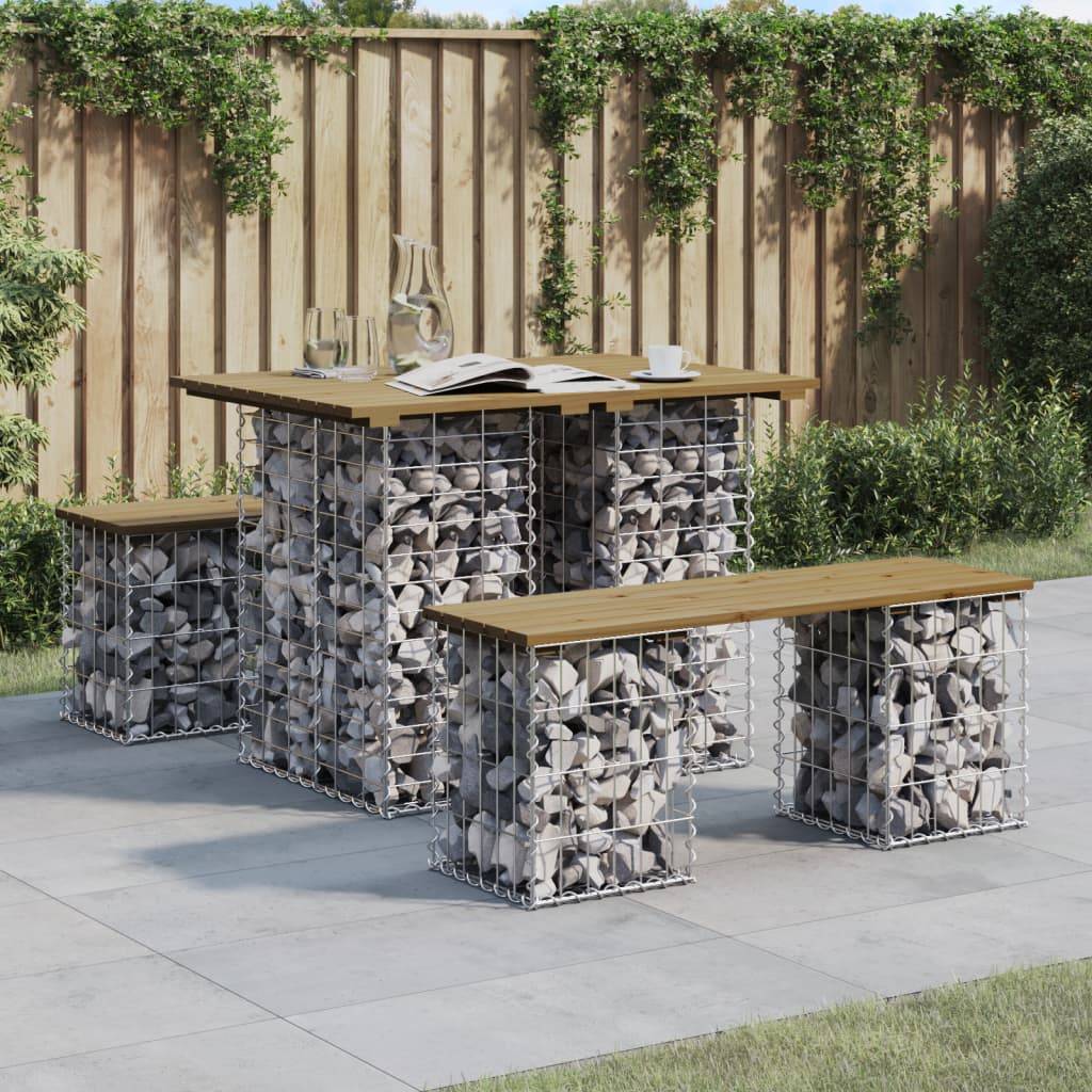 vidaXL Gartenbank aus Gabionen 100x70x72 cm Kiefernholz Imprägniert