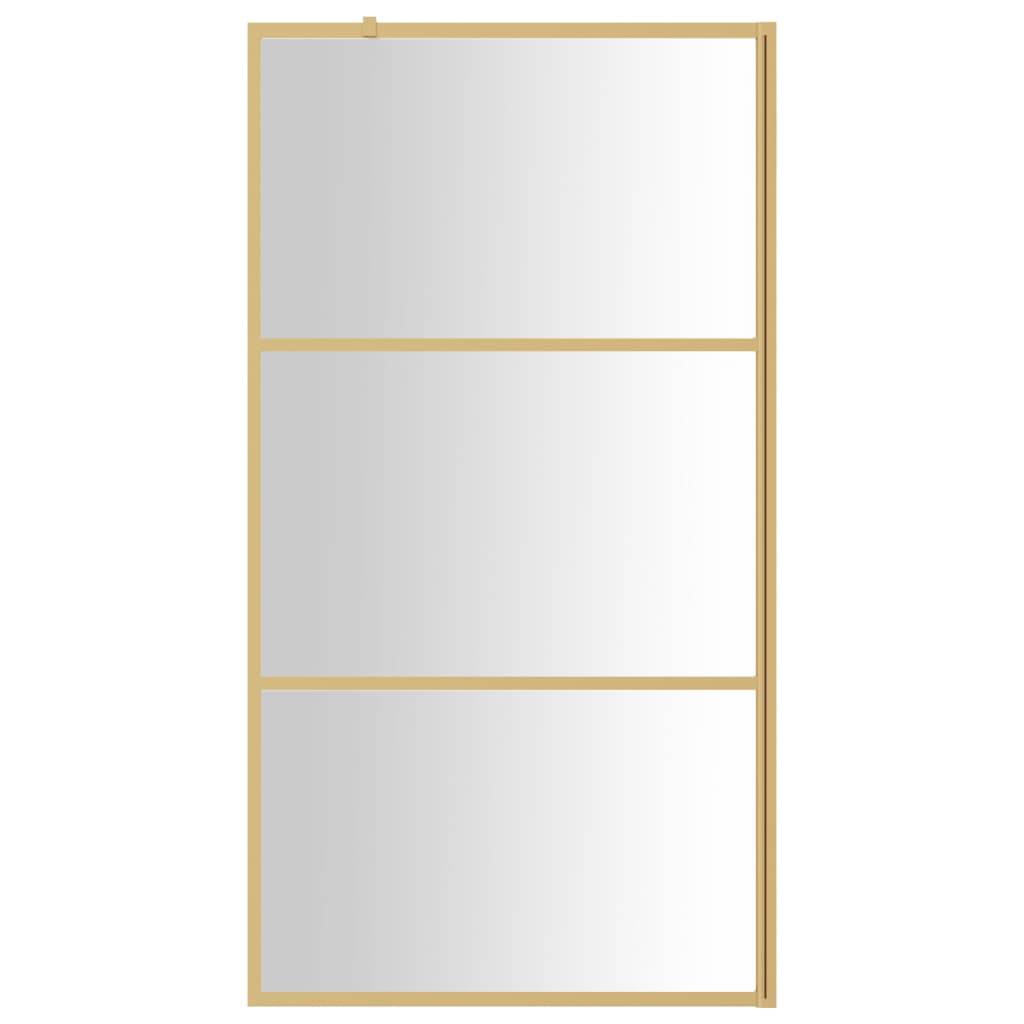 vidaXL Duschwand für Begehbare Dusche ESG Klarglas Golden 115x195cm