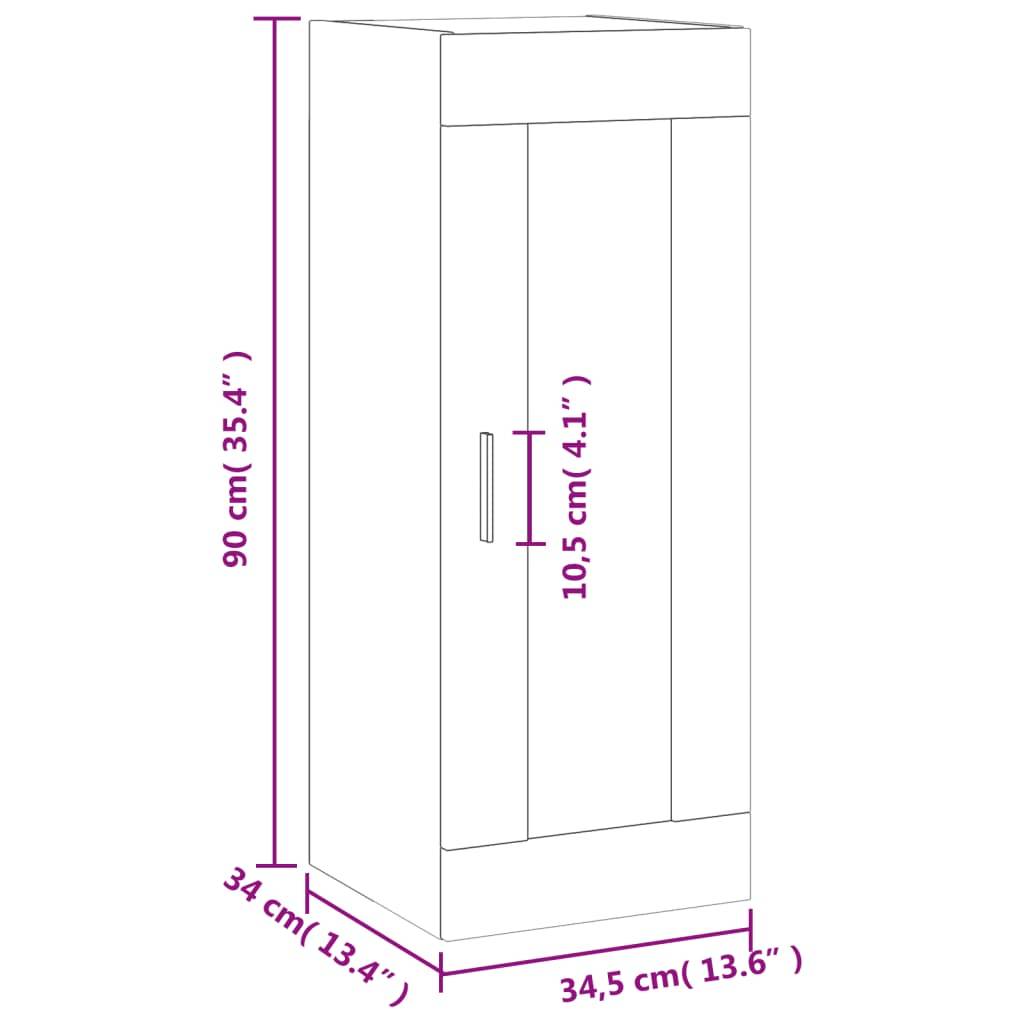 vidaXL Wandschrank Räuchereiche 34,5x34x90 cm