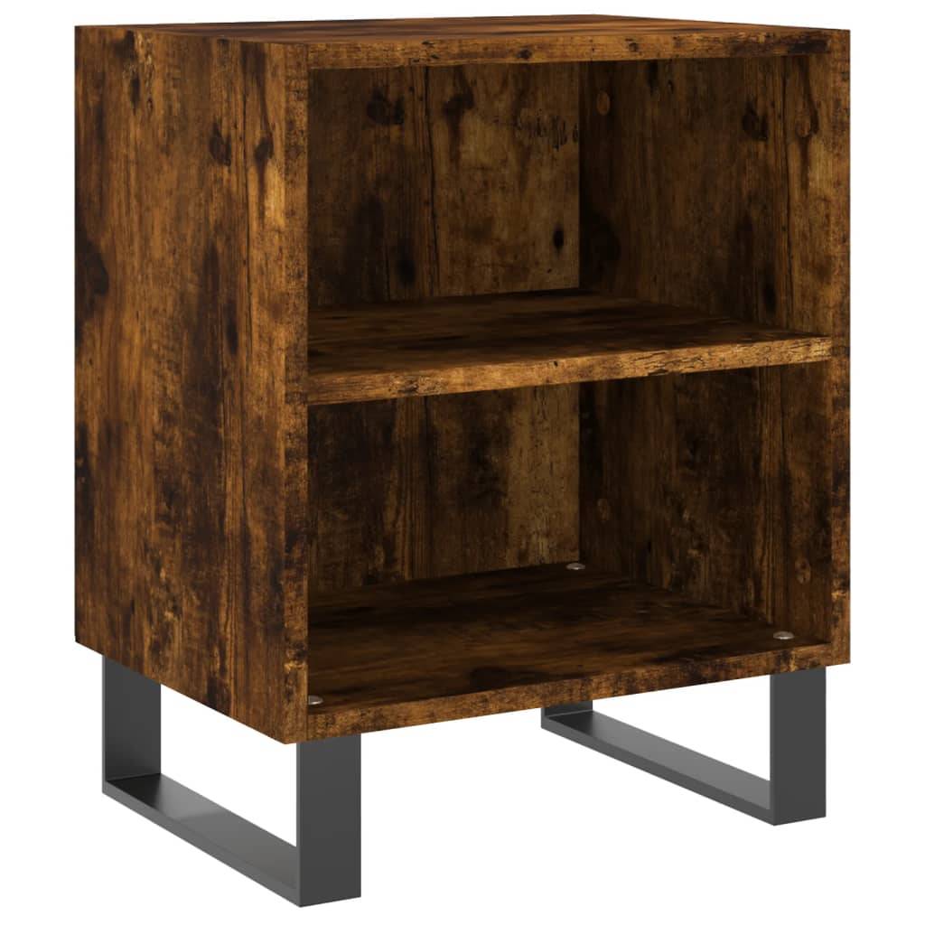 vidaXL Nachttische 2 Stk. Räuchereiche 40x30x50 cm Holzwerkstoff
