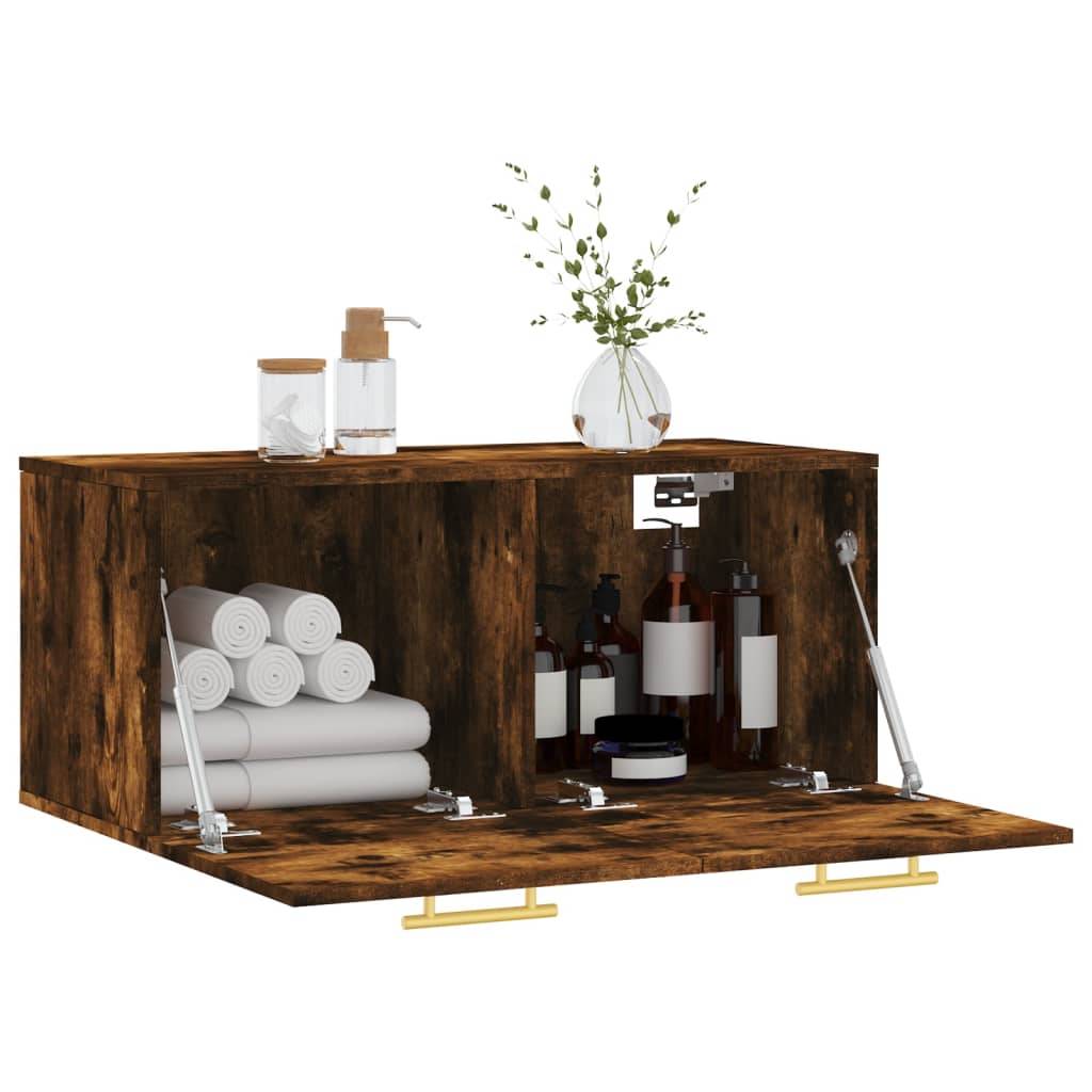 vidaXL Wandschrank Räuchereiche 80x36,5x35 cm Holzwerkstoff
