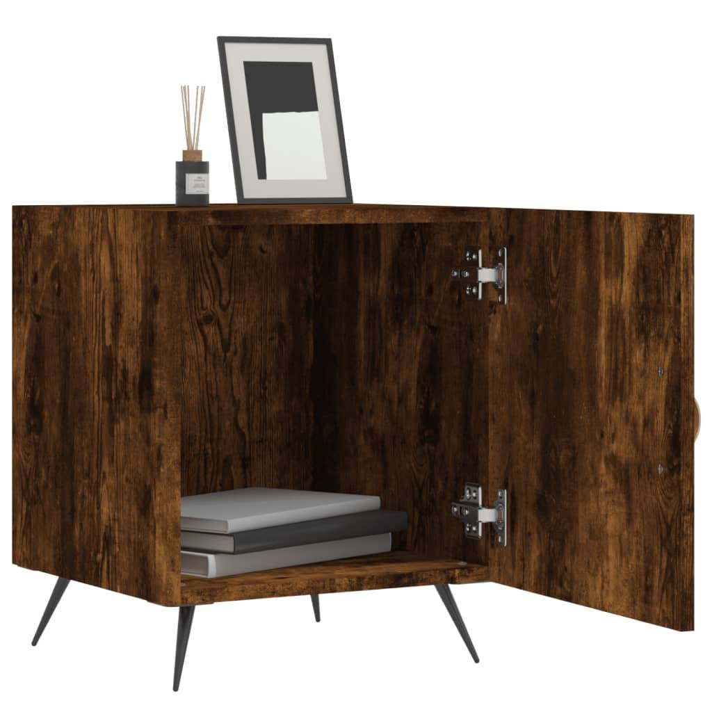 vidaXL Nachttische 2 Stk. Räuchereiche 40x40x50 cm Holzwerkstoff