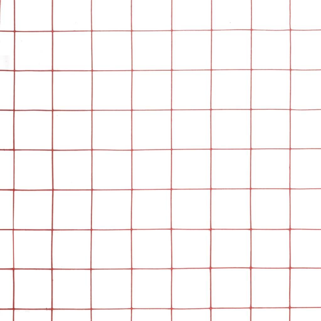 vidaXL Drahtzaun Stahl mit PVC-Beschichtung 10x0,5 m Rot
