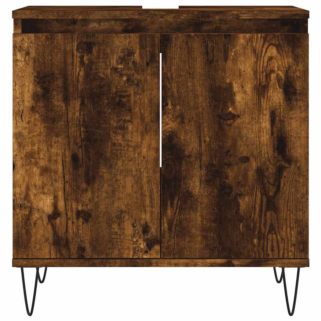 vidaXL Badschrank Räuchereiche 58x33x60 cm Holzwerkstoff