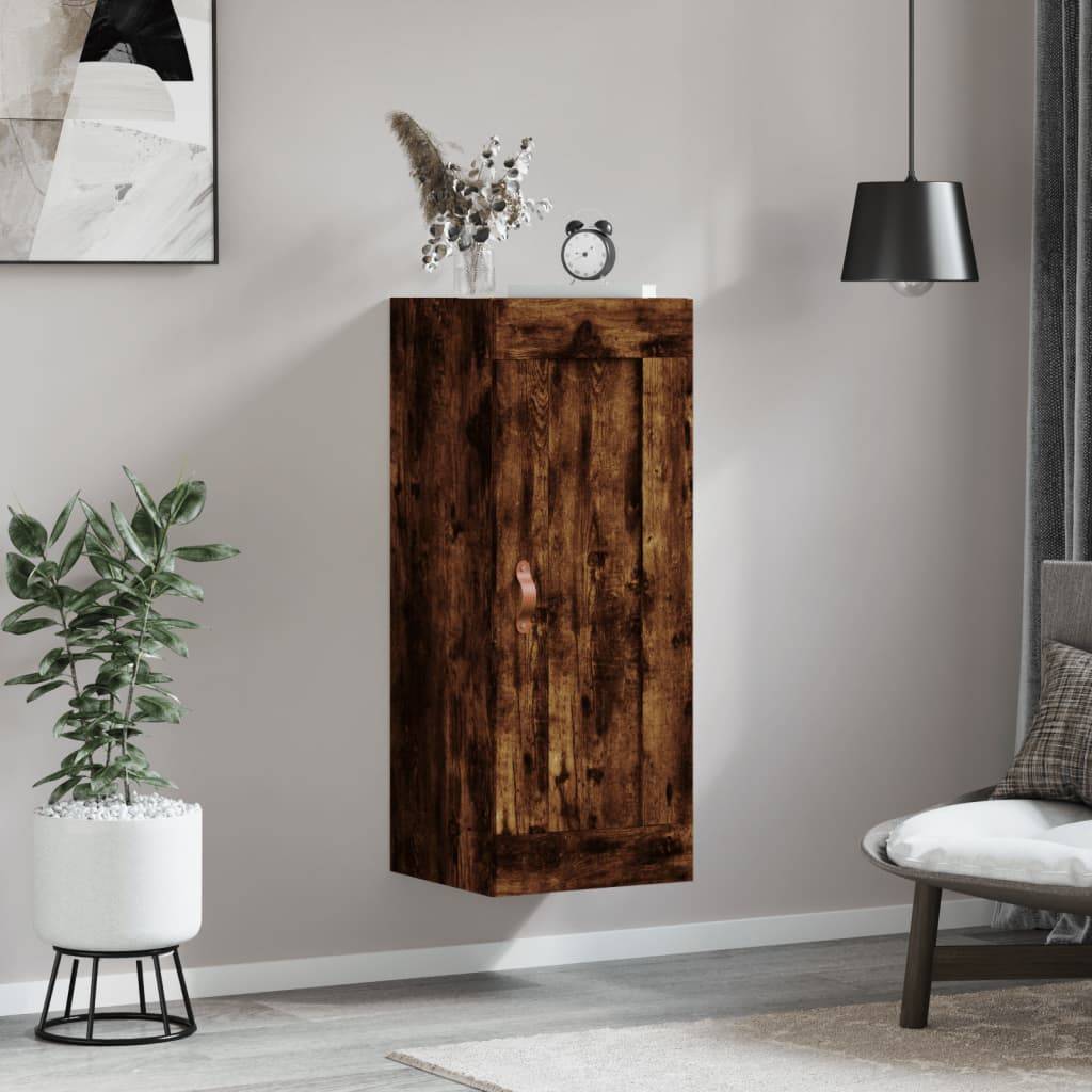 vidaXL Wandschrank Räuchereiche 34,5x34x90 cm Holzwerkstoff
