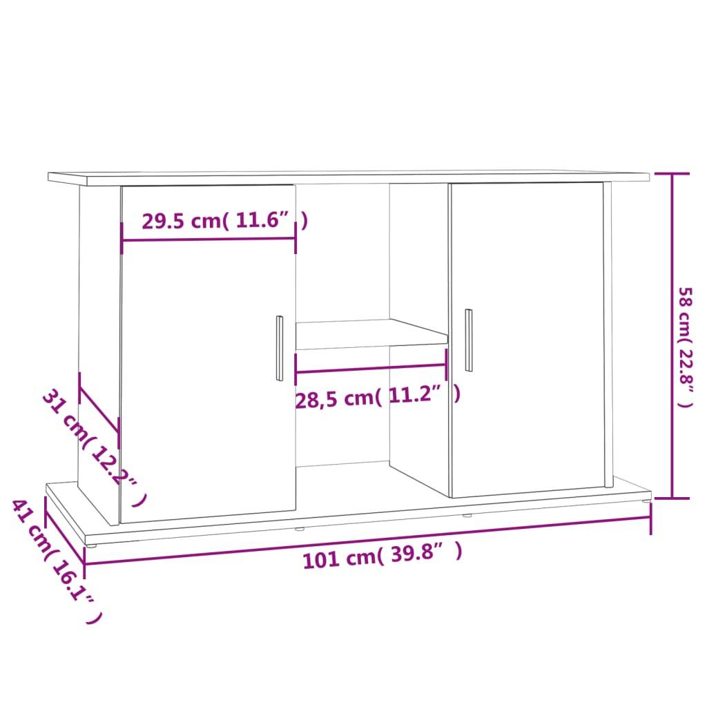 vidaXL Aquariumständer Sonoma-Eiche 101x41x58 cm Holzwerkstoff