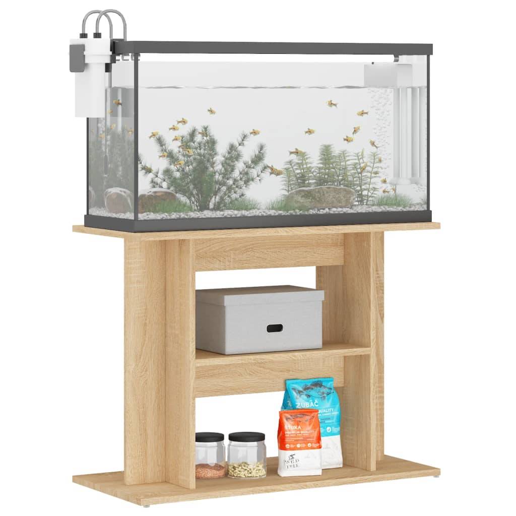 vidaXL Aquariumständer Sonoma-Eiche 80x35x60 cm Holzwerkstoff